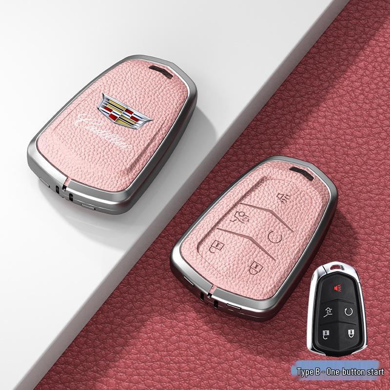 Lädernyckelskydd för Cadillac XT5/CT6/XT4/XTS och ATSL – Unisexdesign med spänne