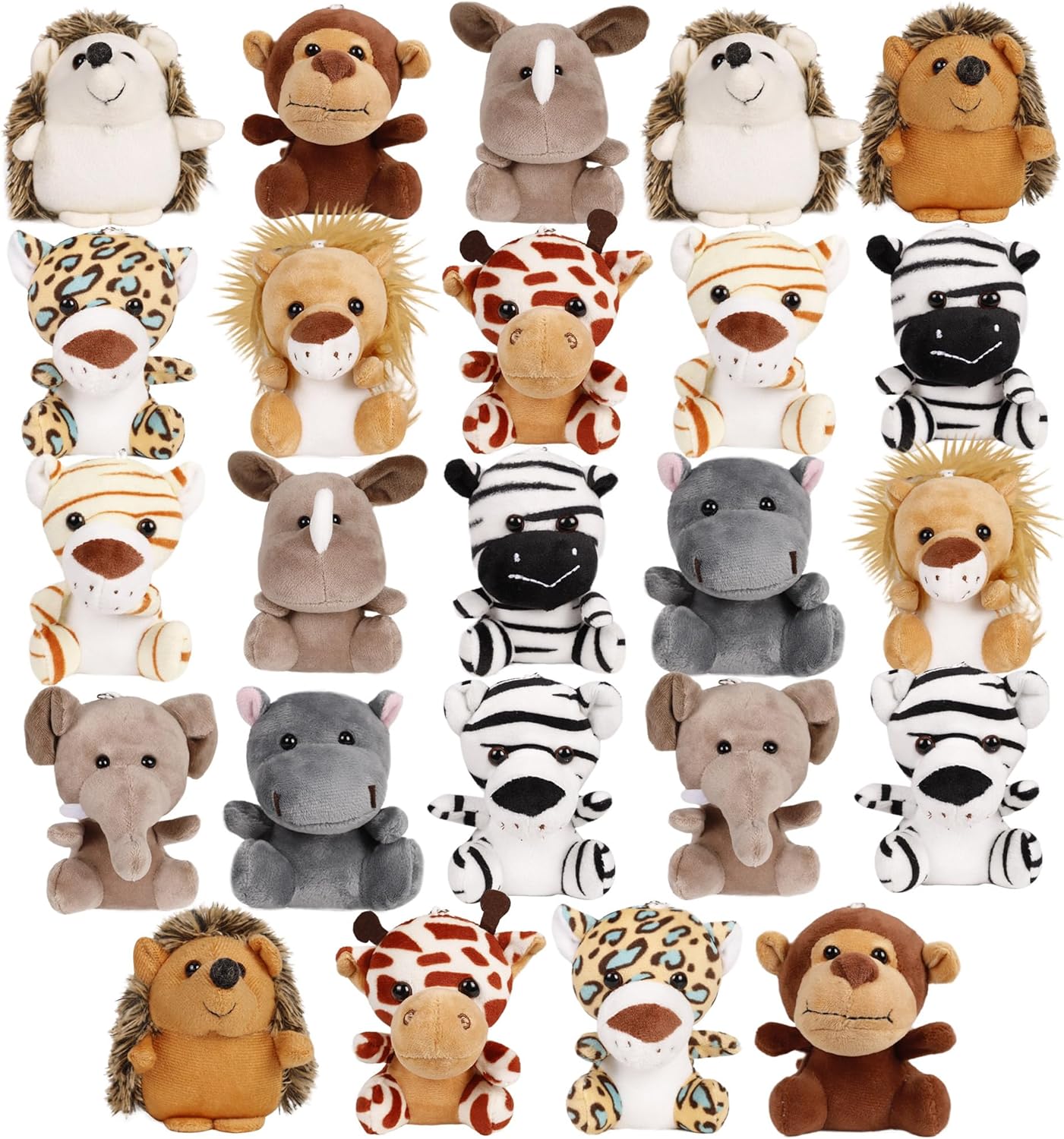 12-36 Stuks Kleine Safari Knuffeldieren Groothandel 12Cm Jungle Dier Mini Pluche Speelgoed Voor Feestartikelen Verjaardag Babyborrel Cadeautassen