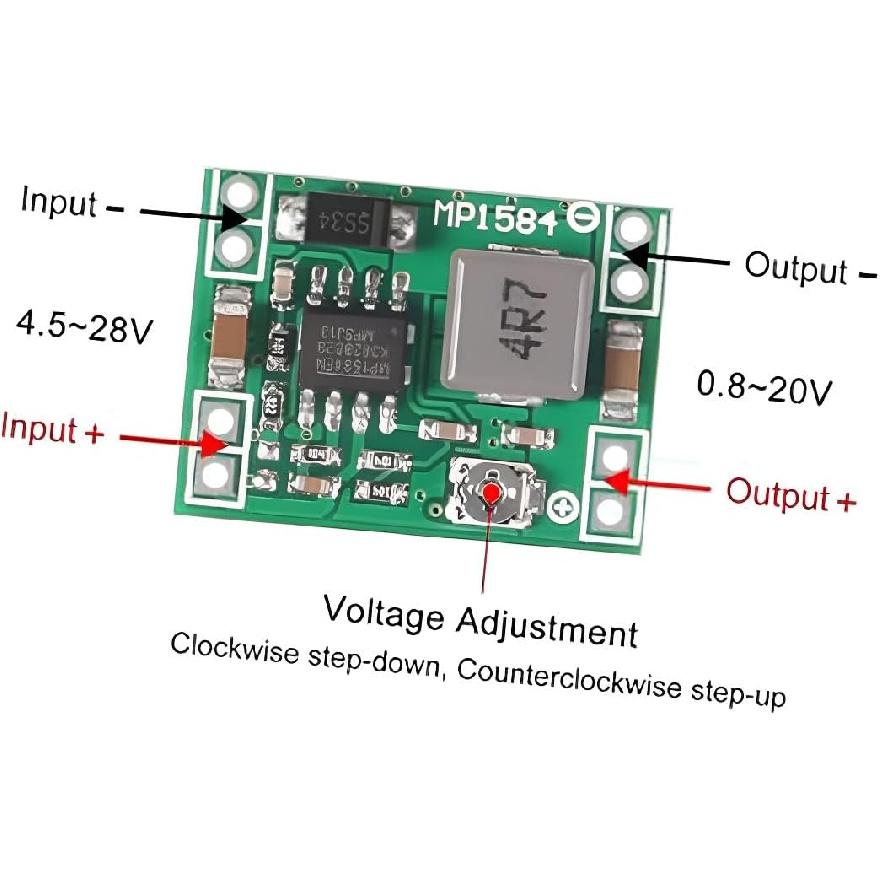 3 Pack Mini MP1584EN DC-DC Buck Converter Adjustable Power Supply Module 24V To 12V 9V 5V 3V