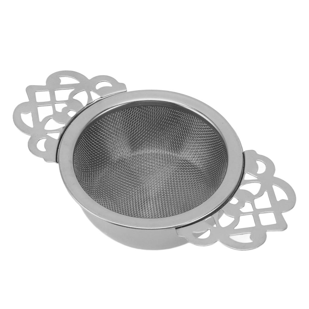 Stainless Steel Tea Strainers with Drip Bowl Double Handles Reusable Fine Mesh Tea Filters for Loose Leaf Herbal Kitchen