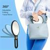 360 Rotatable Dual Sided Makeup Mirror 1X and 30X Magnification Portable Travel Mirror No Battery Black Gold Frame Design