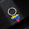 Venezuela Map Flag Charm Keychain Stainless steel Pendant Keyring Jewelry