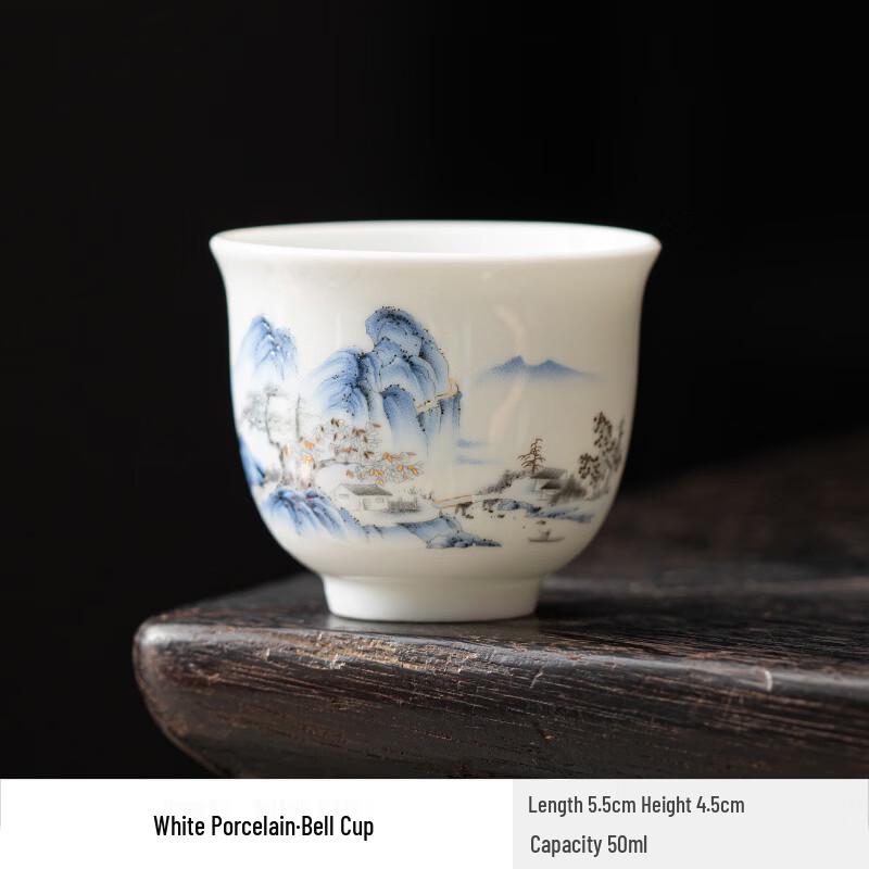 Horned Pansy White Porcelain Teacup
