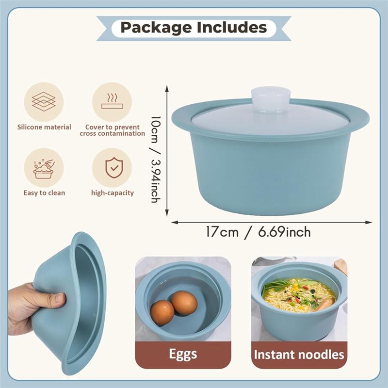 A95I-Silicone Microwave Cookware Cooker Steamer Grade Steamer Bowl Japanese Donabe Inspired Cooking Pot