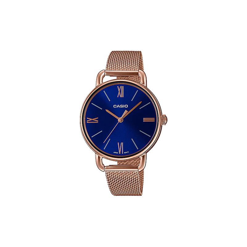 

Casio women s watch, fashionable and simple, quartz movement, stainless steel strap, Japanese and Korean watch, women s watch, blue LTP-E414MPG-2ADF синий