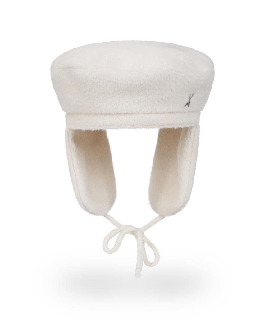 Bajal Va Studded Fly Wool Beret Ivory