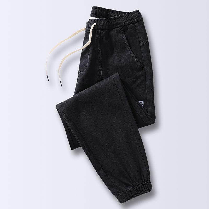 

Men s Jeans Korean Fashion Loose Spring Autumn Style Tied Leg Track Men s Casual Workwear Harem Streetwear Pants Men 5XL чорний