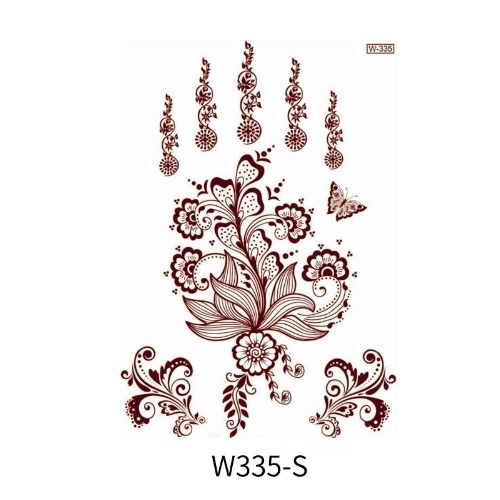 Lace Fake Tattoo Temporary Tattoo Red Mehndi Stickers Body Art Sticker Women/Lady
