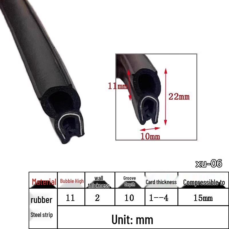 U-Shaped Waterproof Dustproof Rubber Sealing Strip for Cabinets and Car Doors
