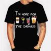 Men's T Shirt Short Sleeved Tops Tees I'm Here Just for The Drink Print Men T-Shirt Black Man T-Shirts for Male Harajuku Clothes