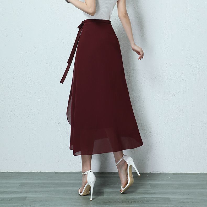 One Piece Skirt New Chiffon Skirt Women's Summer Thin High Waist Skirt