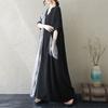 DIMANAF 2025 Summer Women Plus Size Dress Basic Casual Dress Loose Vintage Printing Long Beach Short Sleeve Dress