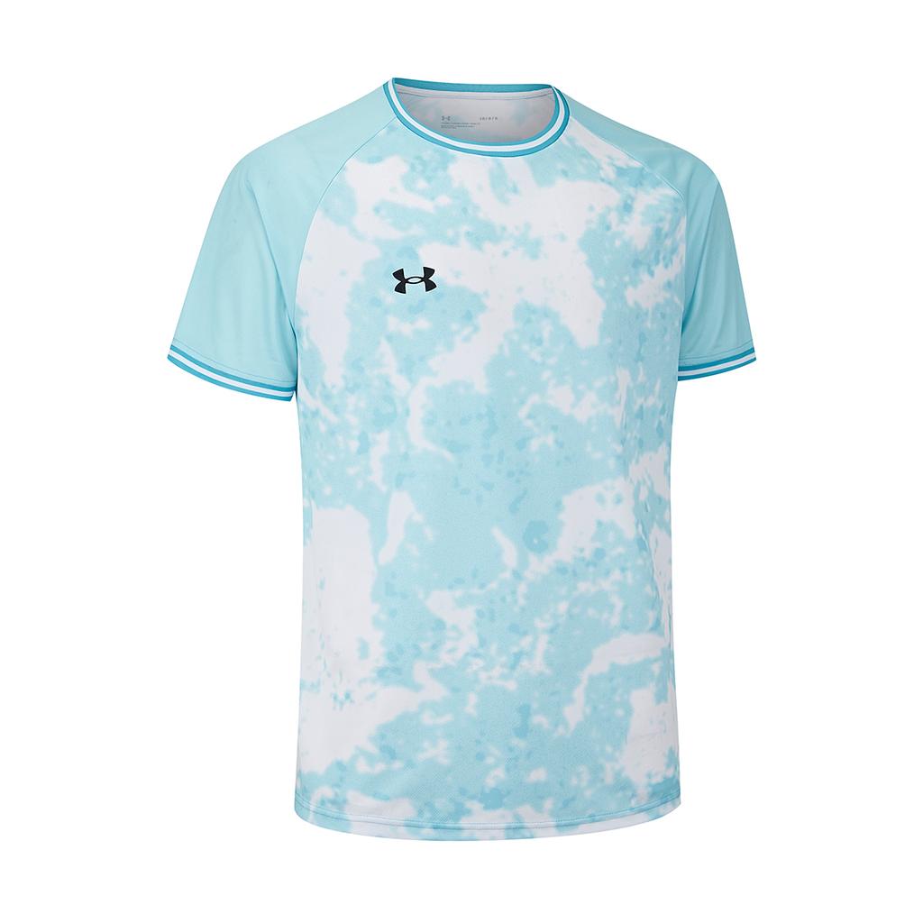 Under Armour SS25 Retro Football Sports Running Jersey Workout Casual Comfortable Short Sleeve T-Shirt Unisex Tops Light-Blue 25500513-438