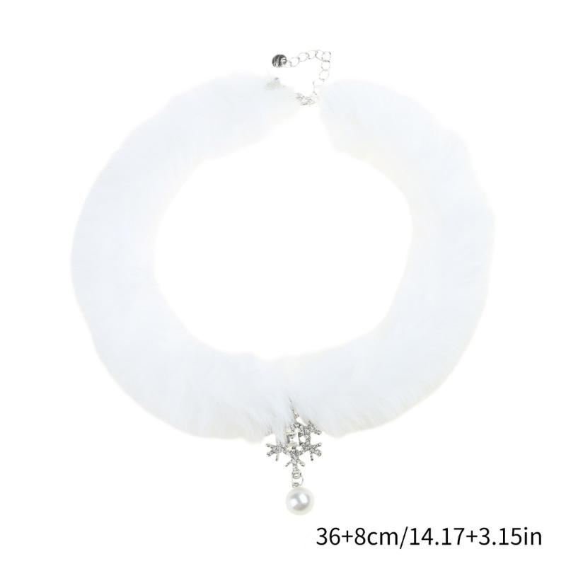Elegante Hochzeitskette Elegante Halskette Stilvolle Choker-Halskette Schneeflocken-Anhänger-Halskette Plüschmaterial für Damen