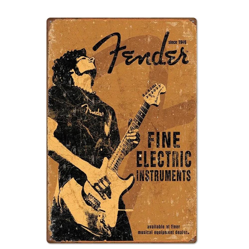 FJ Metal Tin Signs Decor Rock Roll Vintage Metal Sigsn Plaque Metal Posters Retro Rock Home Bar Wall