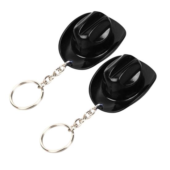 Yousheng 1/2Pcs Key Chain Rustic Western Cowboy Hat 2 in 1 Bottle Opener Keychain Portable Keyring Bar Party Favors