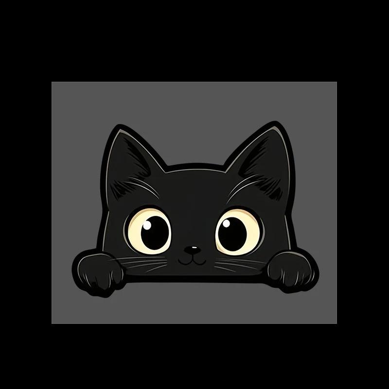 Black Kitten Cartoon Car Sticker Vinyl Decal Waterproof Scratch Cover Cute Animal Design for Auto Motorcycle Vehicle Body