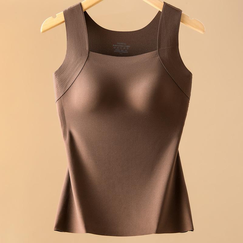 

Осенне-зимний теплый жилет жилет с интегрированной фиксированной чашкой, облегающий внутренний крой с немаркой основой, широкие плечи, без рукавов, согревающая теплая одежда XL [Recommended 120-70kg]