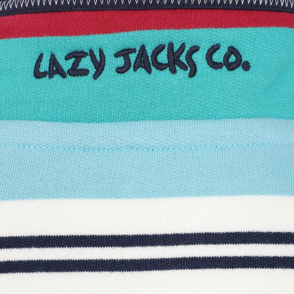 Lazy Jacks Boys Striped Quarter Zip Sweatshirt
