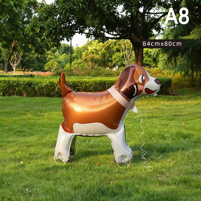 4D Cartoon Foil Balloons Elephant Stand Walking Balloon With Wheel For Kids Birthday Party Decoration Baby Shower