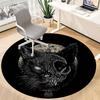 1pc Gothic Cat Chair Carpet for Office, Round Non Slip Durable Large Size Office Carpet, Suitable for Office
