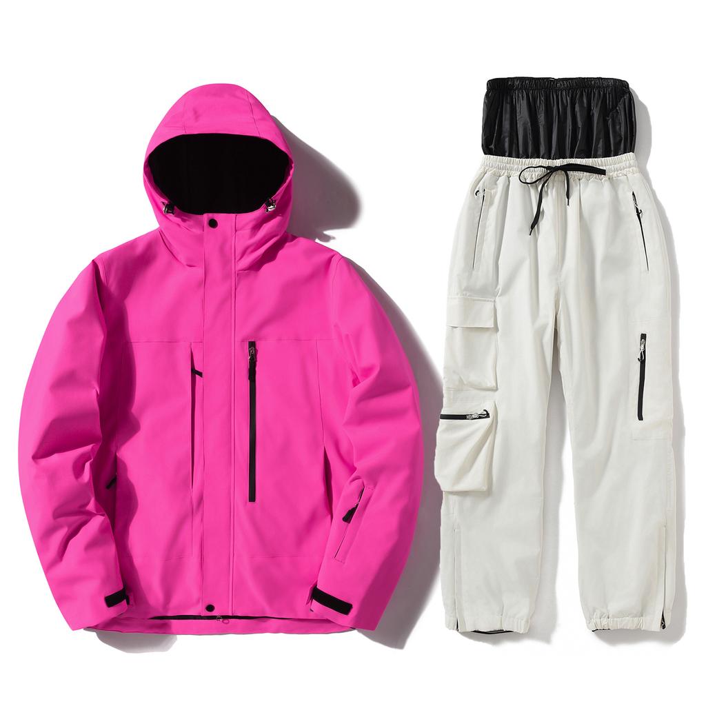 Skianzug für Herren und Damen Outdoor Winter Warm Snowboardanzug Wasserdicht Winddicht Skijacken und Hosen Set Unisex Atmungsaktiv Isoliert Schneeanzug