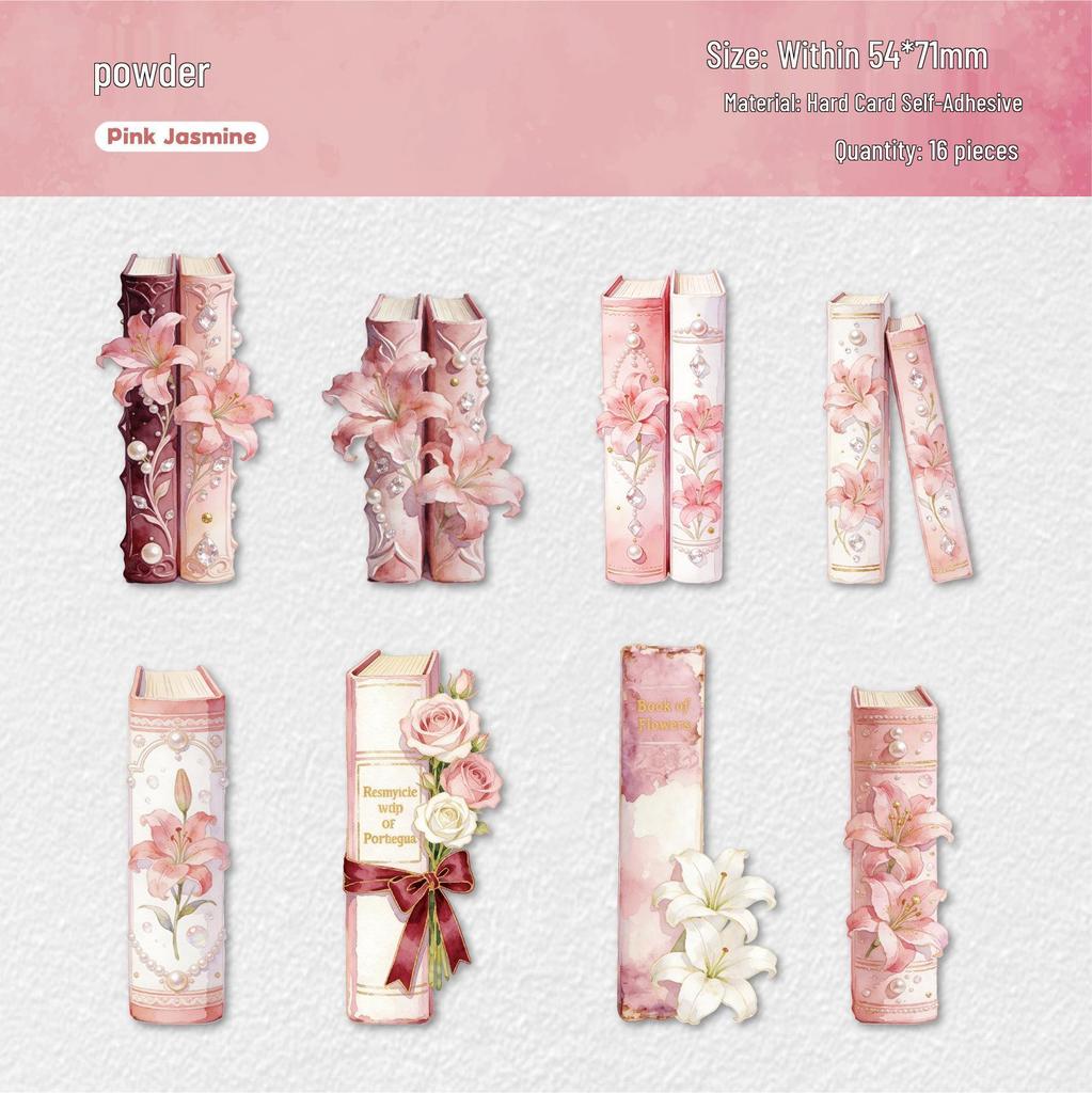 Retro Story Sticker Pack: Light Reading Spine Series - 16 Sheets for Journal Collage Decoration