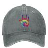 Jerry Tie Dye Hand Washed Baseball Cap Gratefuls Deads Vintage Trucker Hat Summer Unisex Teens Running Sunscreen Baseball Caps