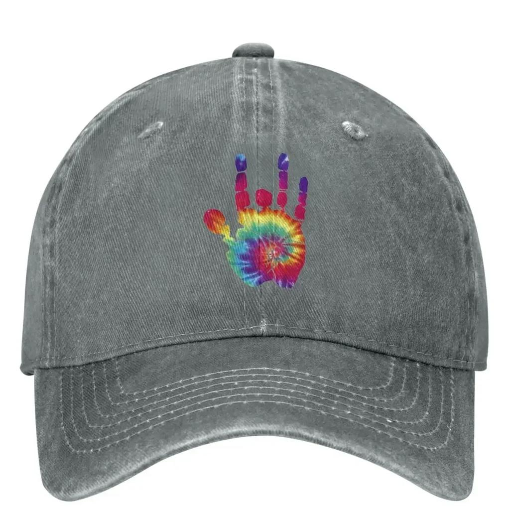 Jerry Tie Dye Hand Washed Baseball Cap Gratefuls Deads Vintage Trucker Hat Summer Unisex Teens Running Sunscreen Baseball Caps
