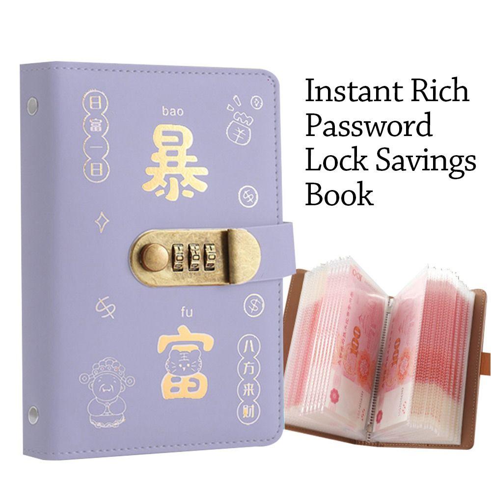With Password Lock 100 Envelopes Money Saving Challenge Save Money Get Rich Savings Binder Waterproof PU