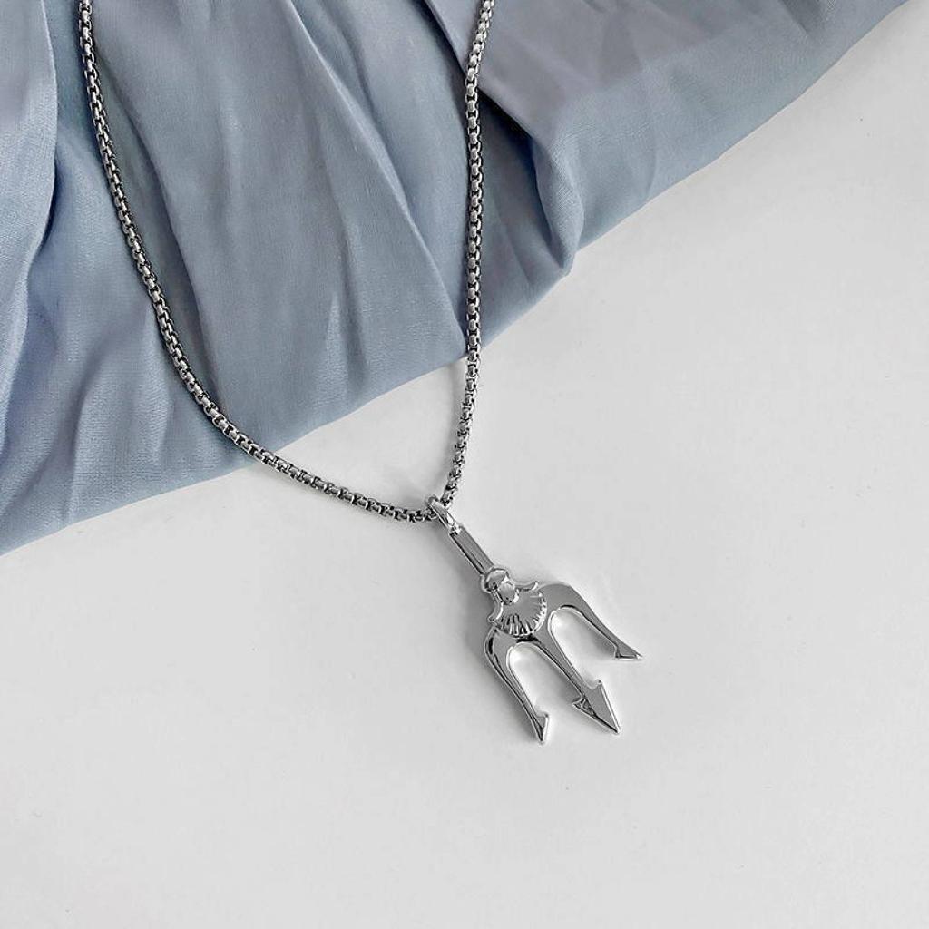 Trident Pendant Ancient Greek Mythology Necklace for Women Stainless Steel Jewelry Gift