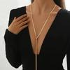 Gold Plated Adjustable Y Necklace Stainless Steel Tarnish Free Fashionable Fringe Snake Chain For Women Luxury Gift Idea