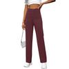 Women Casual High Waist Button Pocket Loose Straight Long Pants