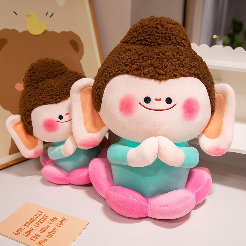 Buddha Little Companion Doll Yungang Grottoes Lotus Buddha Plush Toys Creative Doll Travel Souvenir Children's Gift