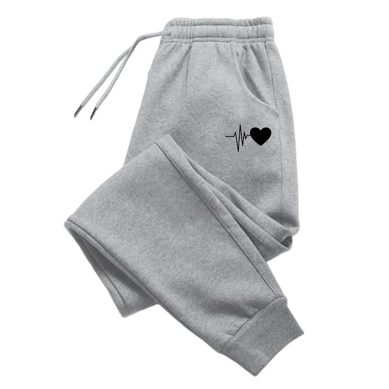 Women's Heart Print Sweatpants All Season Daily Sporty Jogging Pants Ladies Home Outdoor Yoga Exercise Versatile Trousers