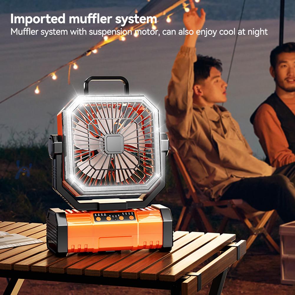 5400/9000mAh USB Rechargeable Camping Fan Portable Air Circulators Wireless Fans Tent Fan with Hook