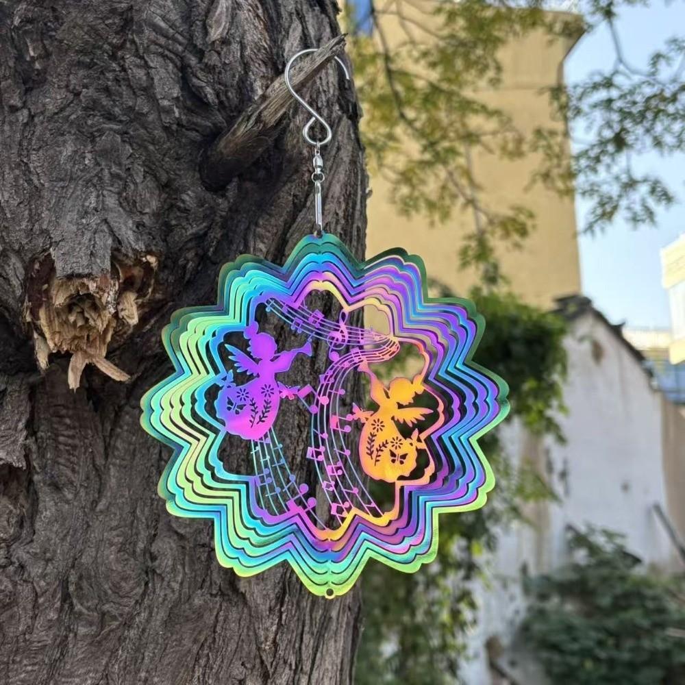 Colorful Wind Chime Pendant Gradient Wind Spinner Catcher Butterfly Hanging Ornaments  Living Room