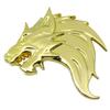 Wolf Wolf Car 3D Emblem Sticker Metal Left Right Easy Stick Double Sided Tape Included (Gold Left Facing)