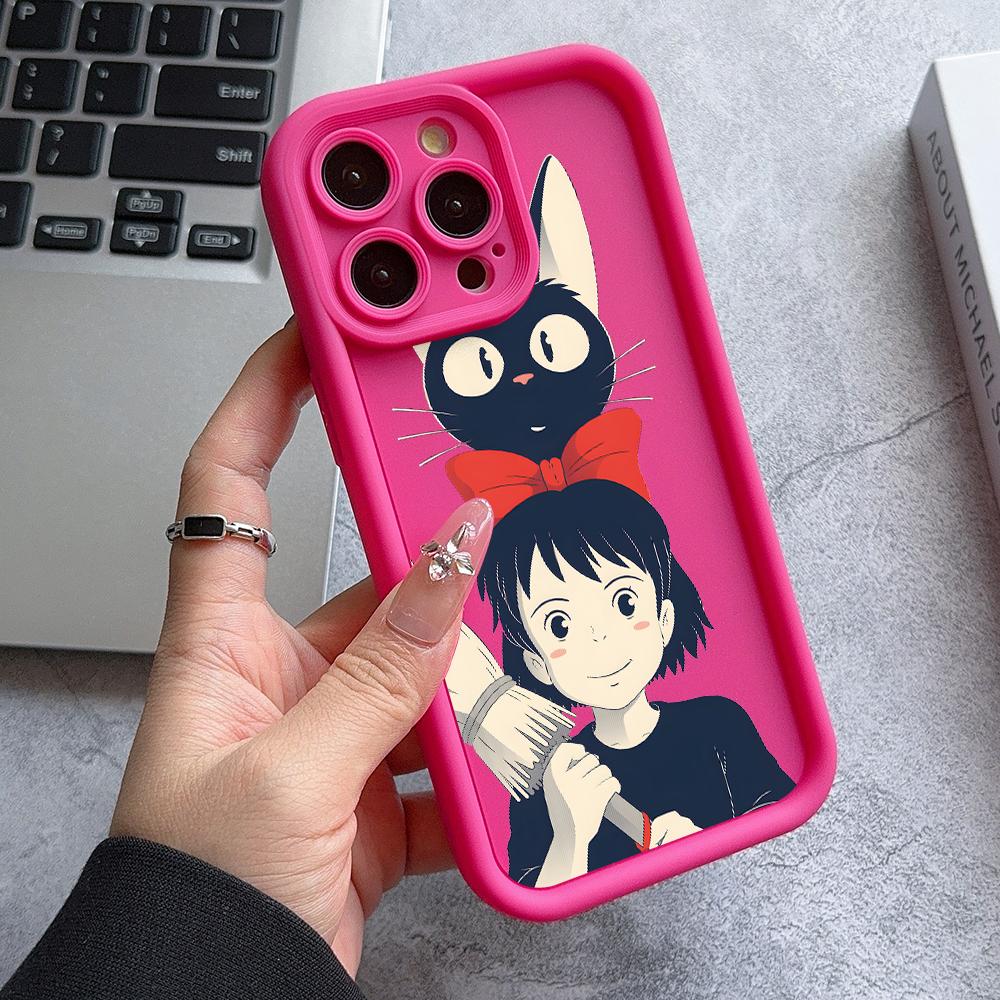 Anime Mädchen Katze Kiki Handyhülle für Apple iPhone 17 Air 16 16e 15 14 Plus 13 12 11 iPhone17 Pro Max X Xs XR 8 Weiche Hülle