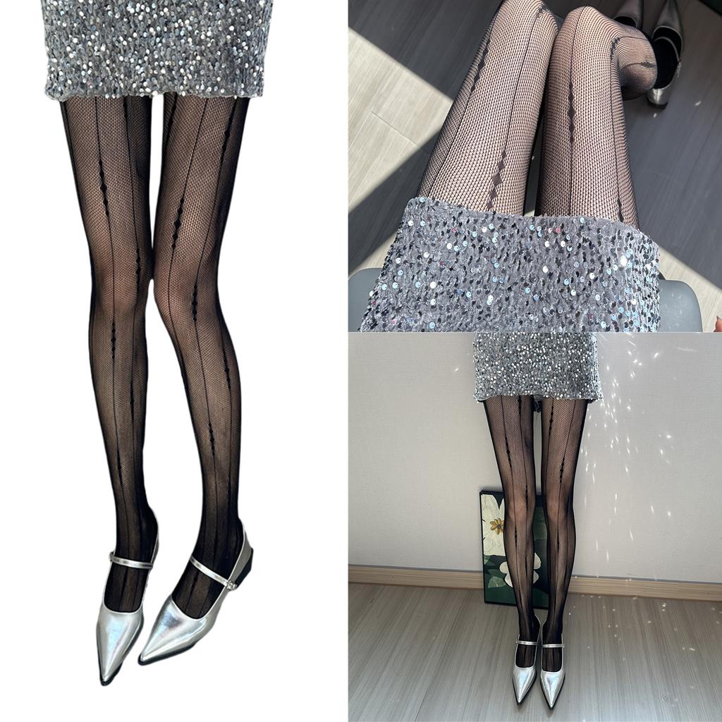 Women Lace Patterned Fishnet Tights High Waist Fishnets Leggings Net Stockings Pantyhose Thigh High Stockings Hosiery