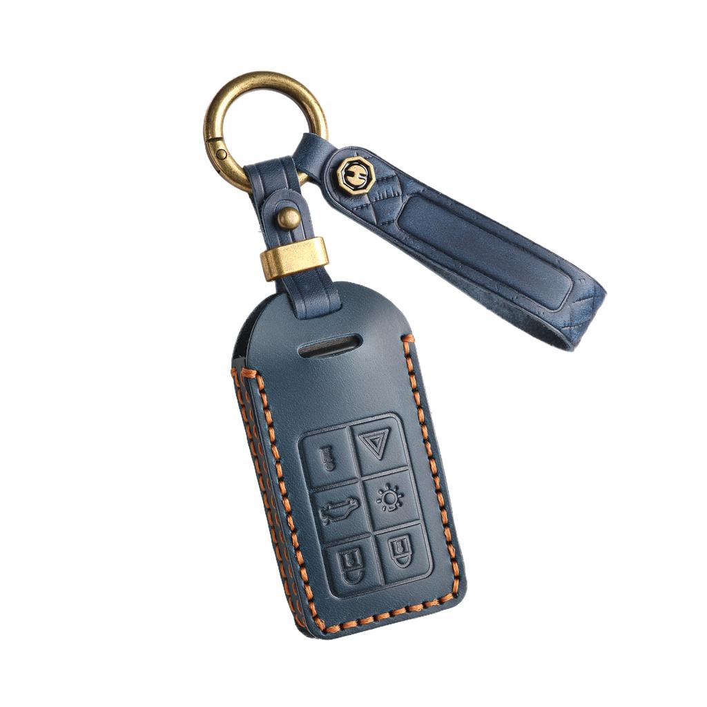 Crazy horse leather key cover is suitable for VOLVO Volvo car key case ring, genuine leather modified first layer cowhide