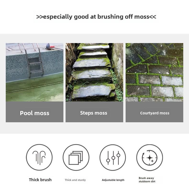 Long-Handled Steel Wire Brush: Floor Scrubber & Rust Remover