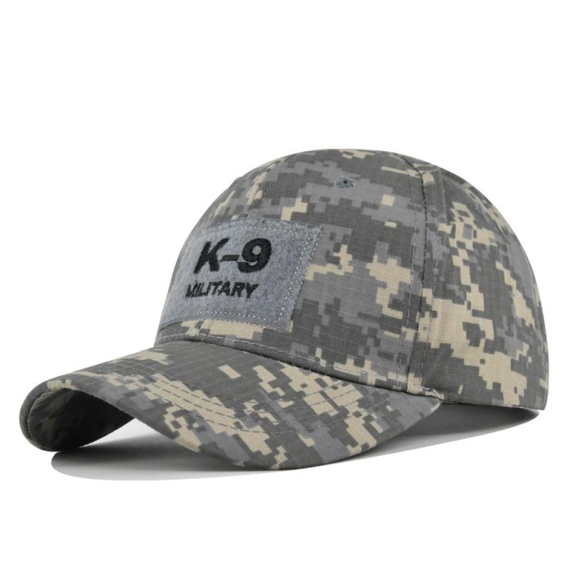 Men Cap Baseball Stitching Embroidered Camouflage Tactical Cap Operator Acu Cp Dog Service K9 Special Canine Police K-9 Hats With Patch 54-60CM