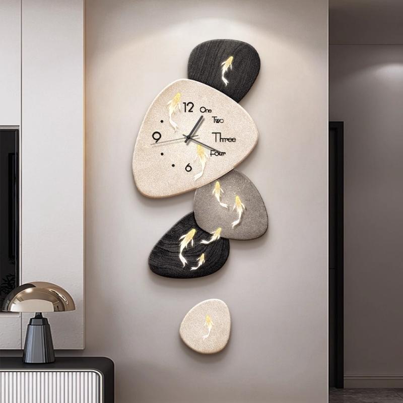 

Modern Art Wall Clock Living Room Creativity Corridor Wall Decor Mute Digital Clock Large Abstract Hanging Painting Wall Watch