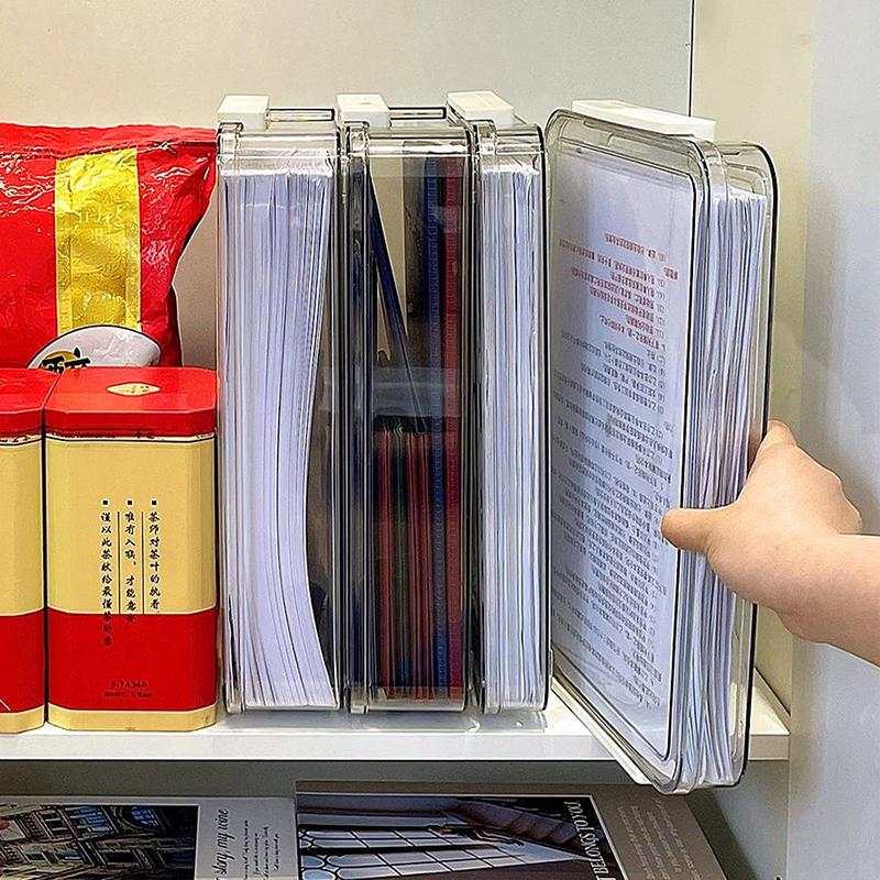 Paper Organizer Stackable Storage Box Transparent Desktop Storage Document Certificate Important Storage Box