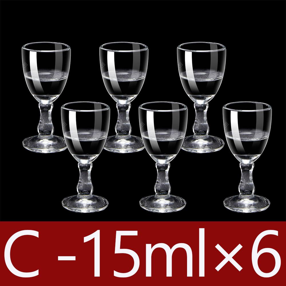 6Pcs/set Mini Shot Glasses 10ml Mini Wine Glass Cup Clear Tall Foot Glass Wine Cup for Bar Kitchen Home Wedding Party Decor