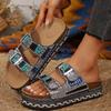 Infradito con Fibbia Metallica e Suola Morbida da Donna per Esterno Nuova Moda Versatili Zeppa con Strass Antiscivolo Fresche Pantofole