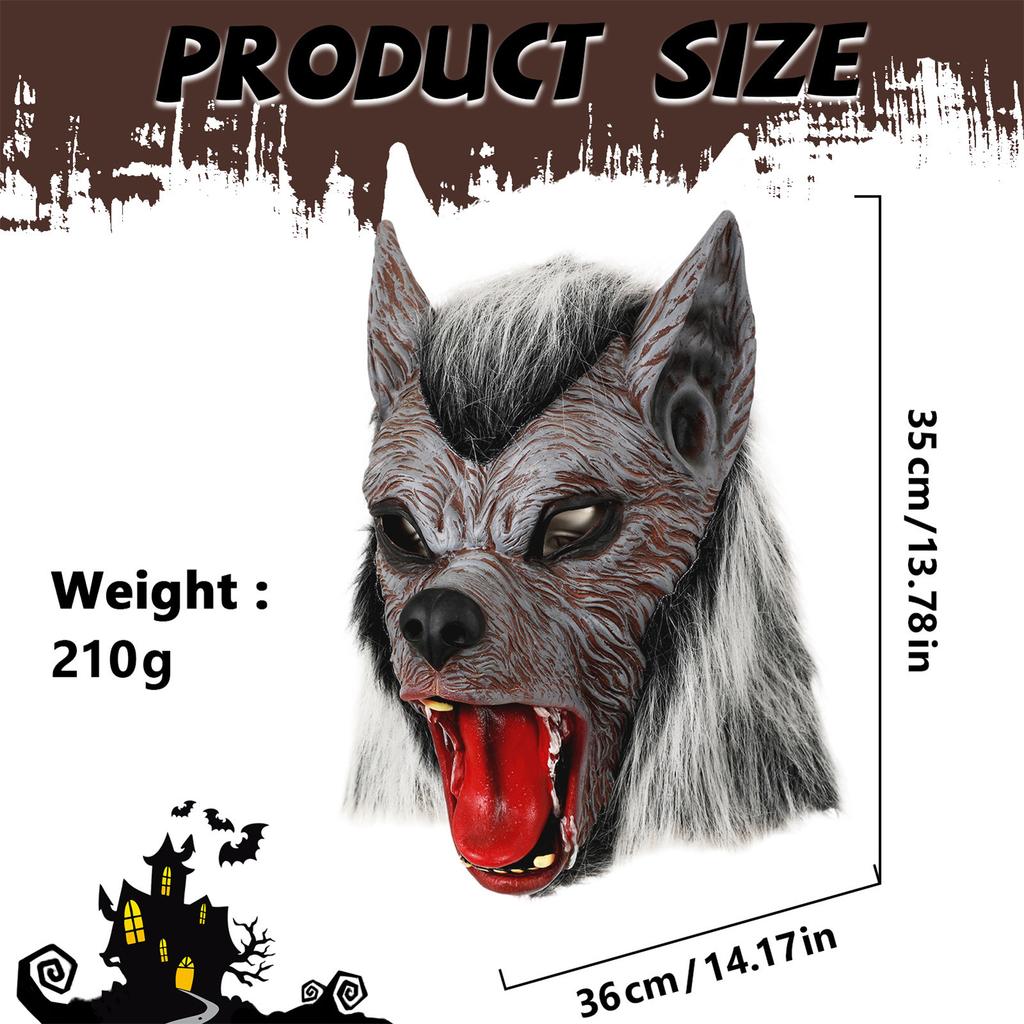 Halloween Spooky Werewolf Mask Weird Realistic Breathable Latex Scary Mask for Halloween Party Accessories