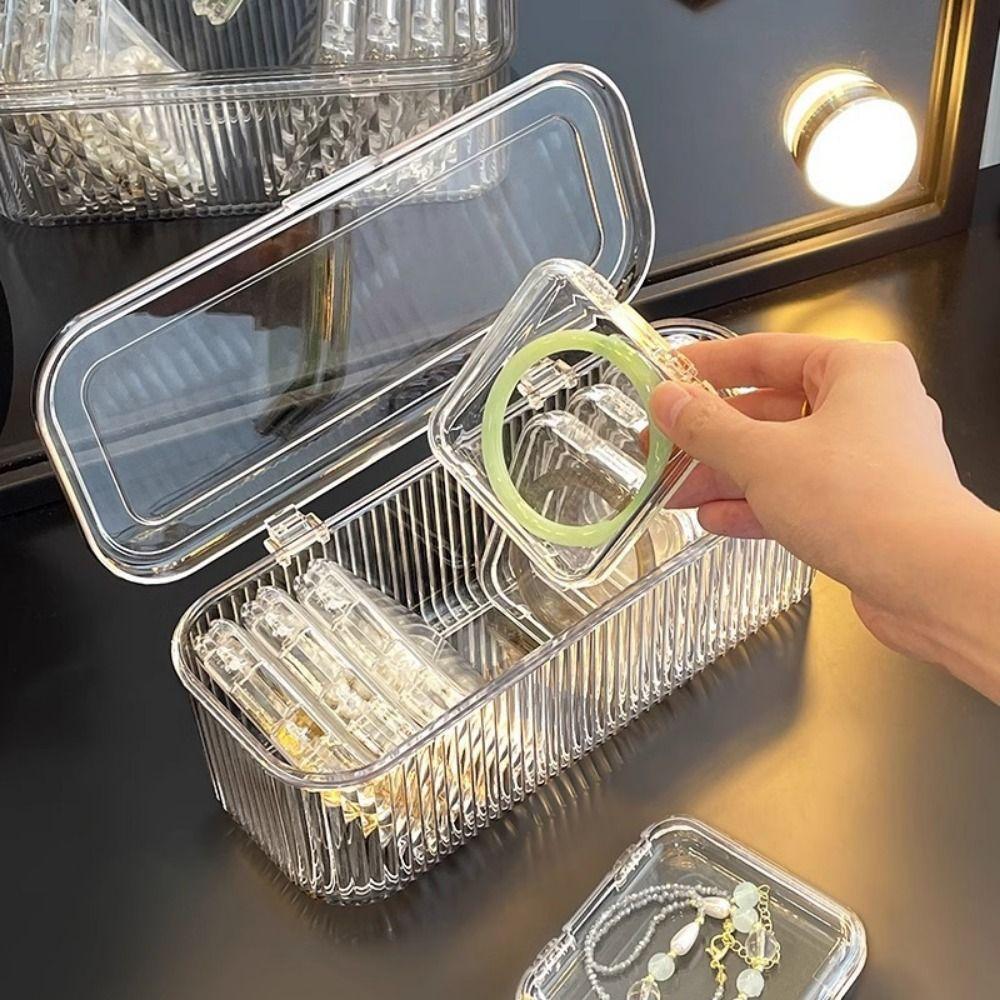 Clear Plastic Press on Nail Storage Box Sealed Bracelet Storage Cases  Travel Organizer
