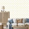 Heart Wallpaper White, Cream and Yellow 50x1000